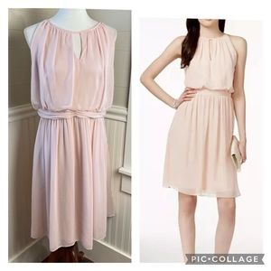 Adrianna Papell Halter Blouson Chiffon Drape Pink Party Dress Size 16